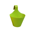 Pack of five 6-inch deep colorful hanging plastic planters in white red green yellow purple light green

