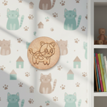 Plain MDF board with pre-marked cat outline, ready for painting and decoration.