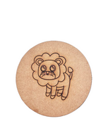Plain MDF board with pre-marked lion outline, ready for painting and decoration.