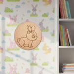 Unpainted bunny MDF board with bow