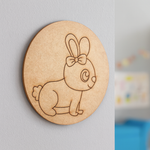 Unpainted bunny MDF board with bow
