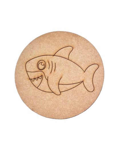 Pre-marked MDF shark design base 