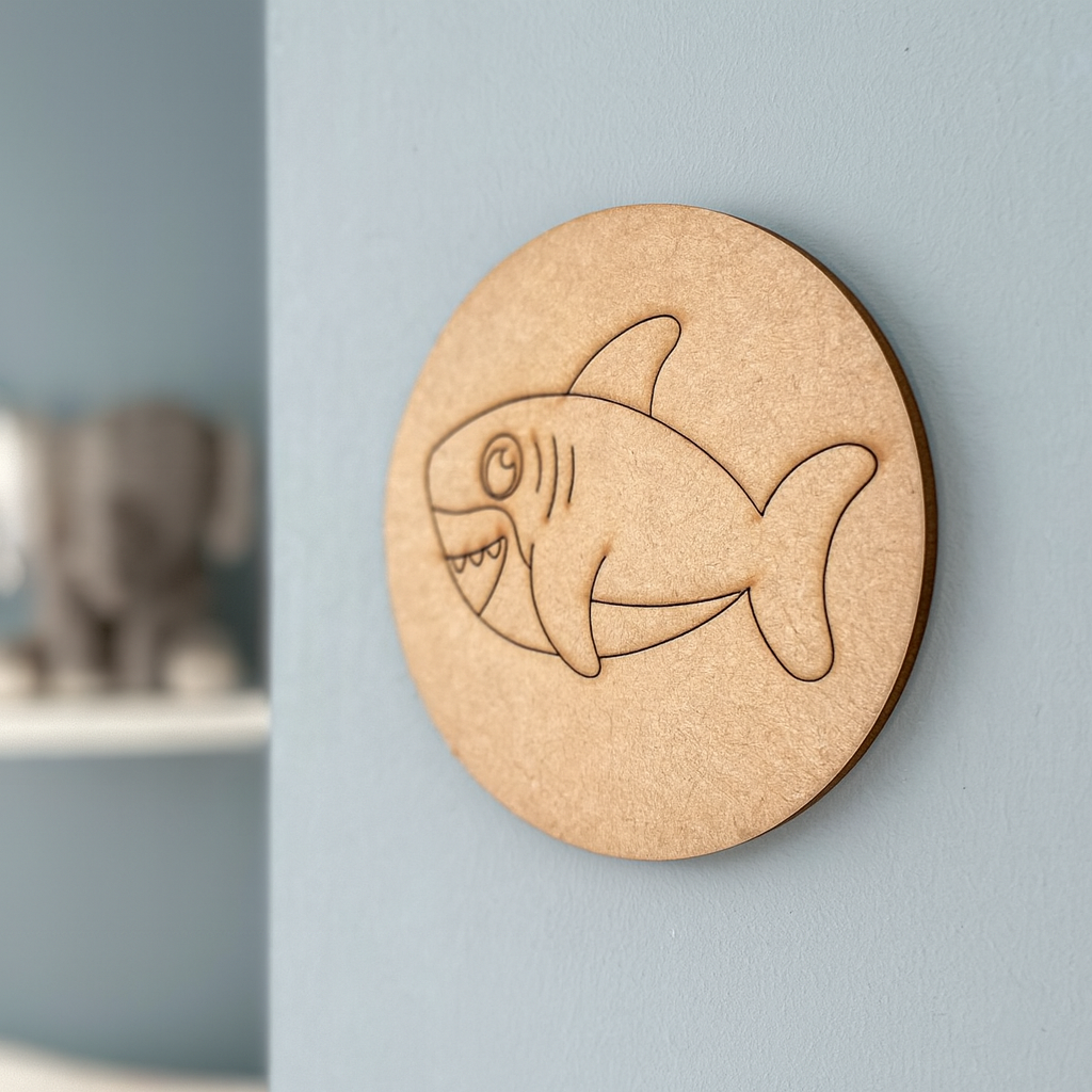 Pre-marked MDF shark design base 