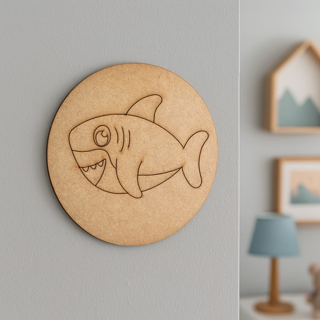 Pre-marked MDF shark design base 