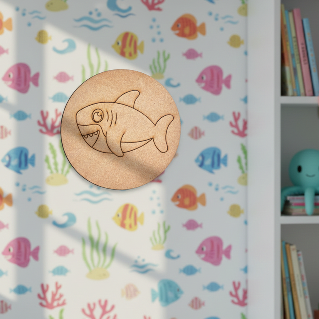 Pre-marked MDF shark design base 