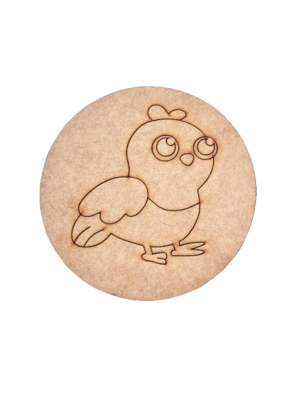 Unpainted round MDF pre-marked bird base for DIY kids painting and craft