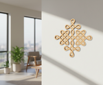 Decorative MDF DIY wall piece with Celtic knot design in a modern room.