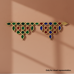 Decorative MDF DIY wall art with colorful patterns on a beige background