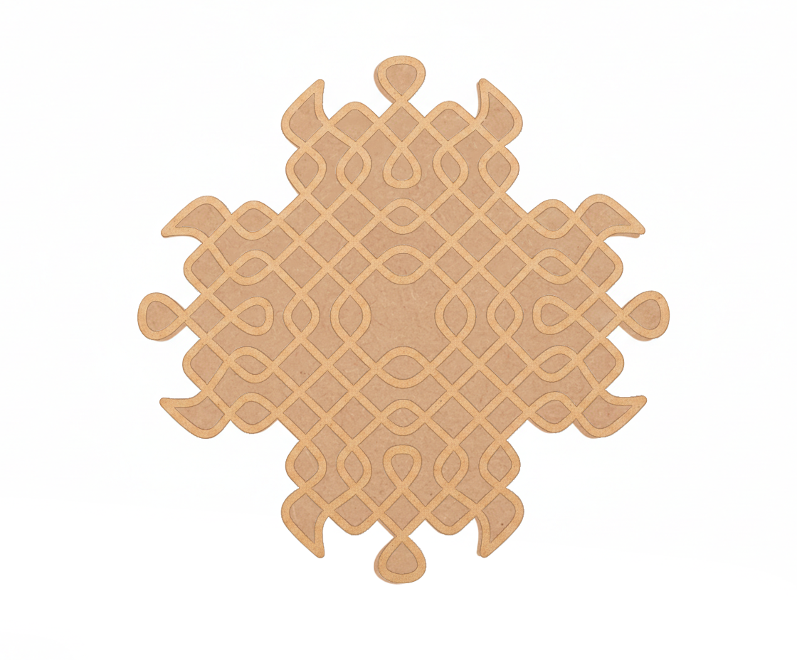 Decorative MDF DIY wall art with intricate pattern on a white background