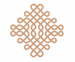 Decorative MDF DIY kolam art  in beige on a white background
