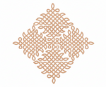 Decorative MDF DIY kolam art  knot pattern on a white background
