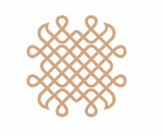 Decorative MDF DIY knot pattern in beige on a white background