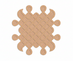 Brown MDF DIY kolam art  on a white background