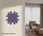 Decorative MDF DIY wall art with geometric pattern on a plain wall, room setting in the background