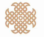 Decorative MDF DIY cutout with intricate Celtic knot pattern on a white background