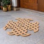 MDF DIY decorative mat with intricate patterns on a concrete floor.