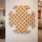 Decorative MDF DIY wall art with intricate patterns on a plain wall.