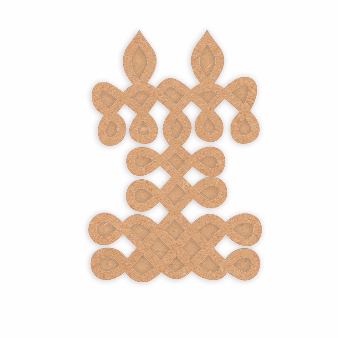 Decorative MDF DIY wall art  with geometric pattern on a white background