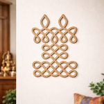 MDF DIY wall art with intricate Celtic knot design on a white wall.