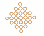 Decorative MDF DIY beige pattern  design on a white background