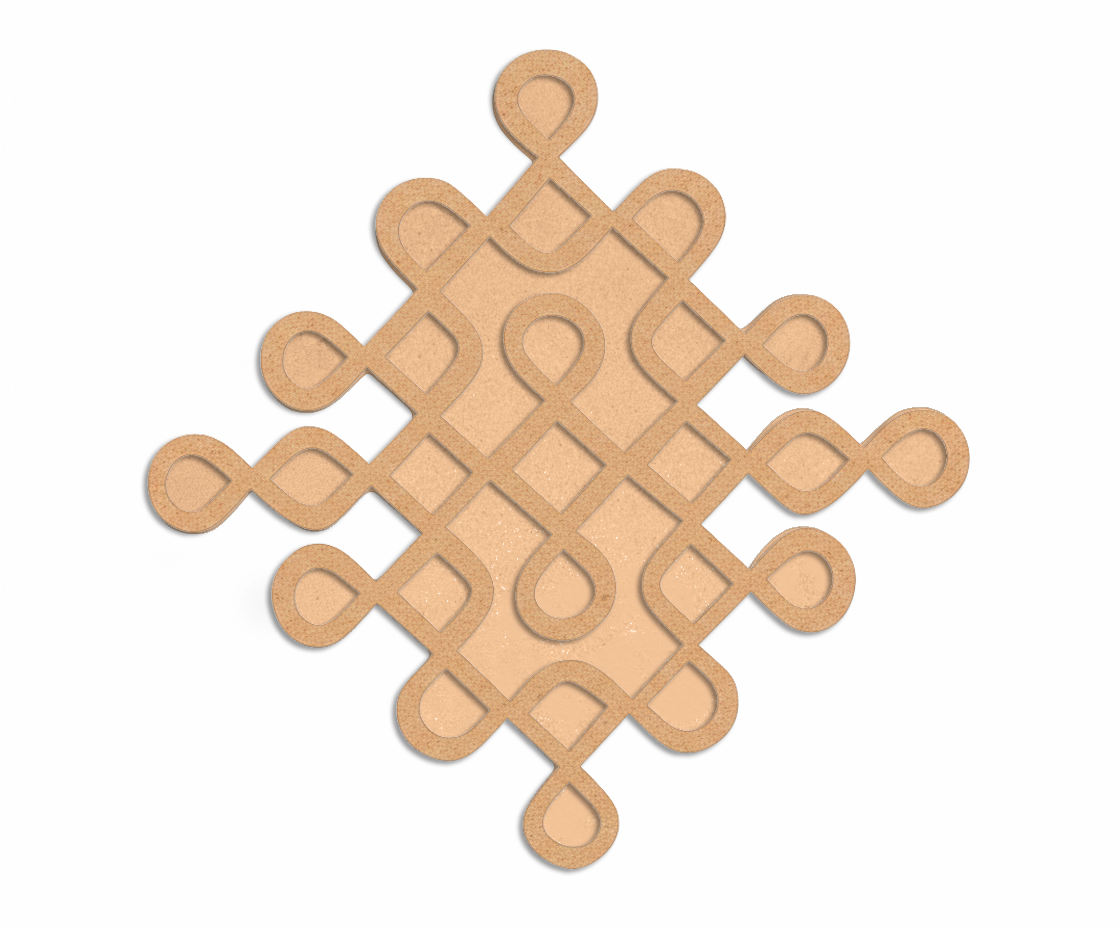 MDF DIY Geometric pattern design  on a white background