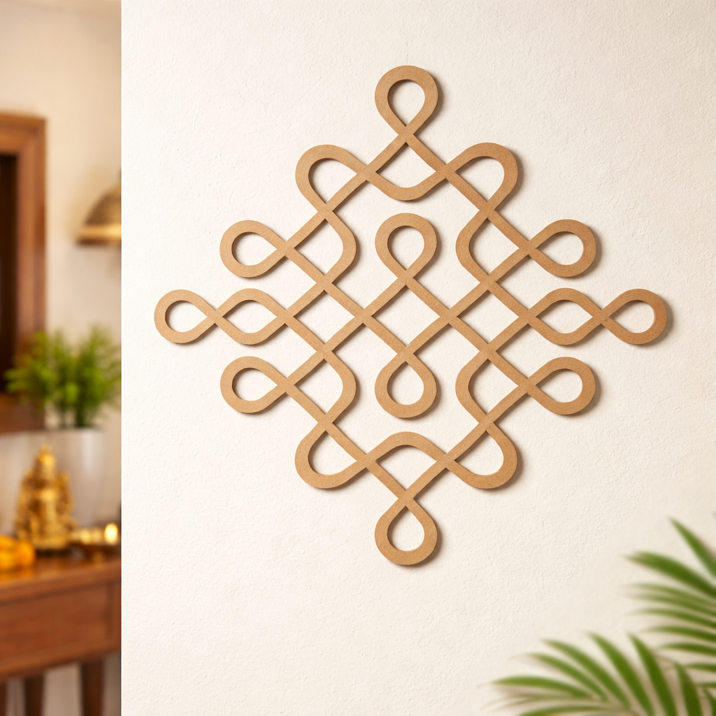 Decorative MDF DIY wall piece with intricate design on a light background