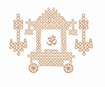 MDF DIY Decorative design with a chariot and 'Om' symbol on a white background