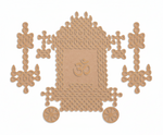Decorative MDF DIY wall art  with intricate patterns and an Om symbol on a white background