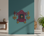 Decorative MDF DIY wall art with intricate design on a teal background