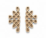 Pair of MDF DIY kolam art  with intricate Celtic knot design on a white background