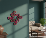 Decorative MDF DIY  wall piece on a green wall with a living room setting.