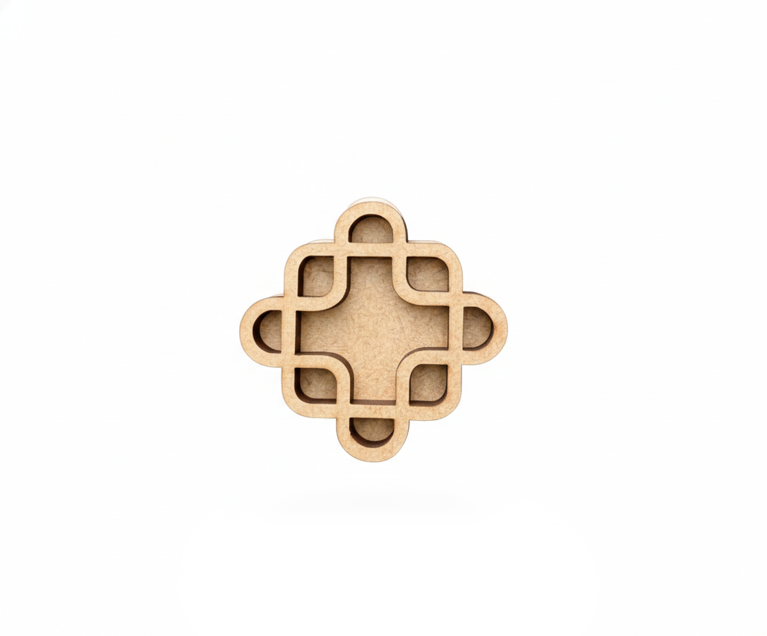 MDF DIY  decorative piece with geometric pattern on a white background