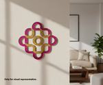 Decorative MDF DIY wall piece on a wall with a living room setting in the background