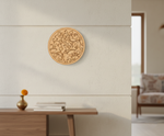 MDF lotus pre marked round base for DIY painting and craft projects, mounted on wall