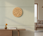 MDF lotus pre marked round base for DIY painting and craft projects, mounted on wall