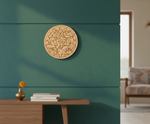 MDF lotus pre marked round base for DIY painting and craft projects, mounted on wall