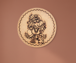 MDF Ganesha pre marked round base for DIY painting and decorative craft projects, mounted on wall