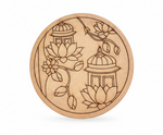 MDF lantern and lotus pre marked round base for DIY painting and craft projects
