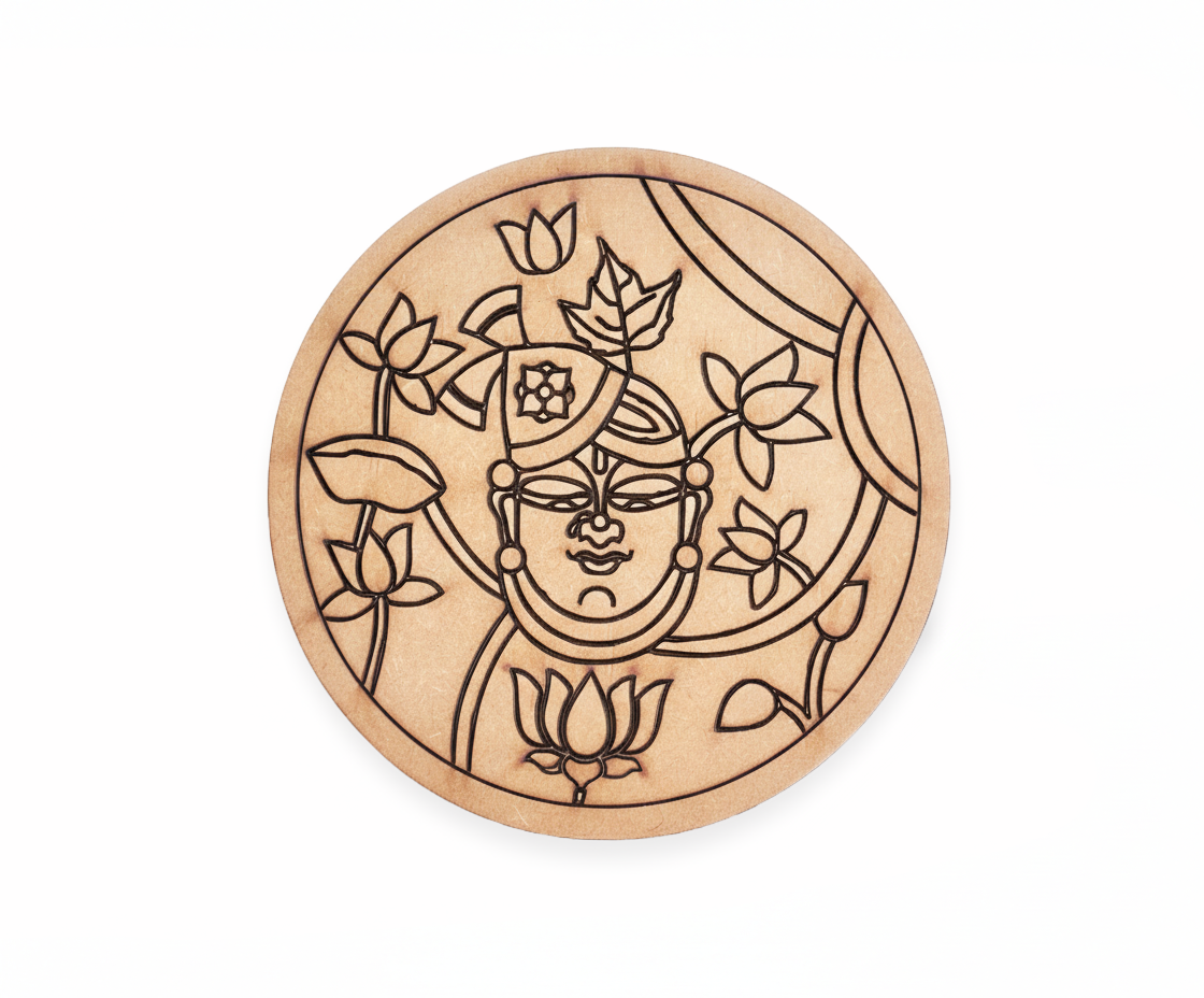 MDF goddess pre marked round base for DIY painting and decorative craft projects