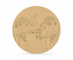 MDF elephant pre marked round base for DIY painting and decorative craft projects