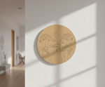 MDF elephant pre marked round base for DIY painting and decorative craft projects, mounted on wall