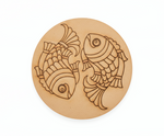 MDF fish pre marked round base for DIY painting and decorative craft projects