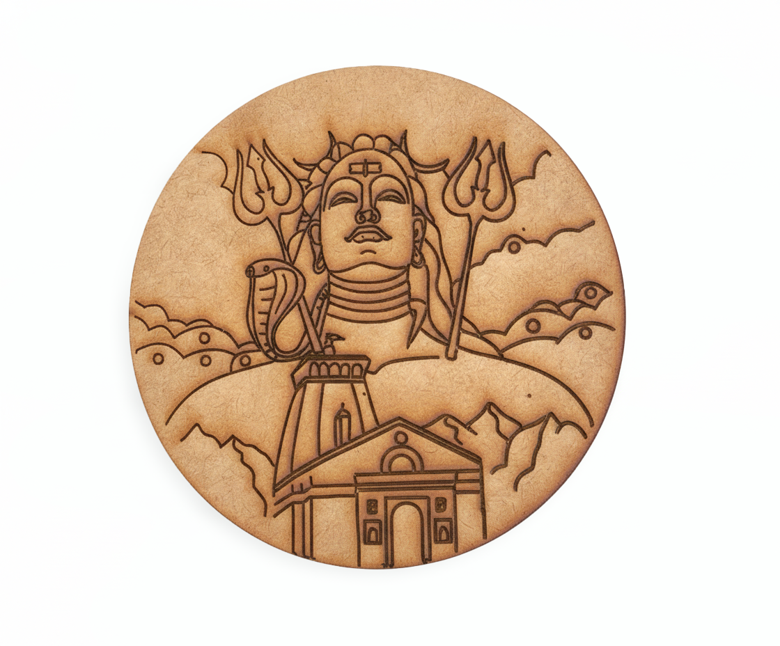 MDF Shiva pre marked round base for DIY painting and decorative craft projects