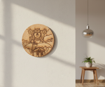 MDF Shiva pre marked round base for DIY painting and decorative craft projects, mounted on wall