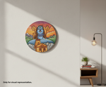 Painted MDF Shiva pre marked round base for DIY painting and decorative craft projects, mounted on wall