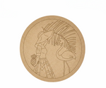 MDF flamingo pre marked round base for DIY painting and decorative craft projects