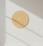 MDF lotus mandala pre marked round base for DIY painting and craft projects, mounted on wall