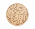 MDF lotus floral pre marked round base for DIY painting and craft projects
