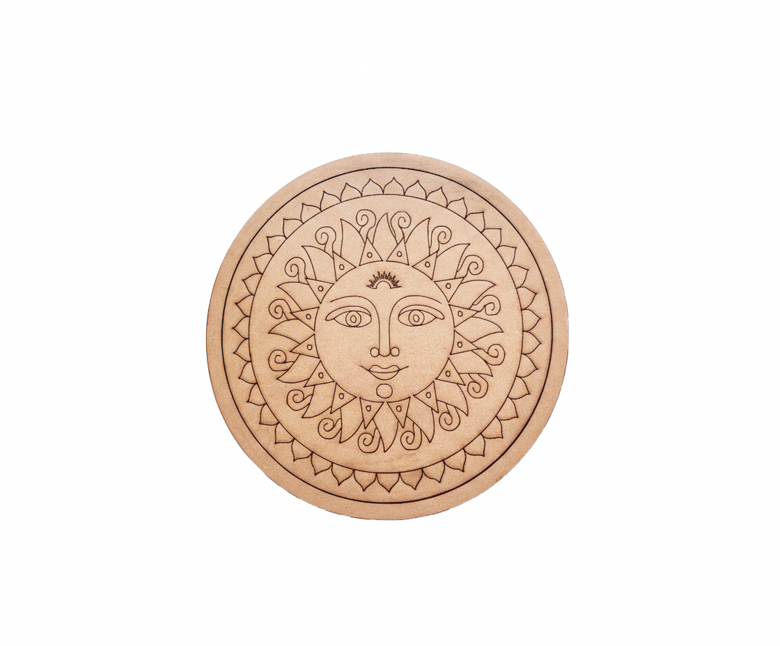 MDF sun face pre marked round base for DIY painting and craft projects