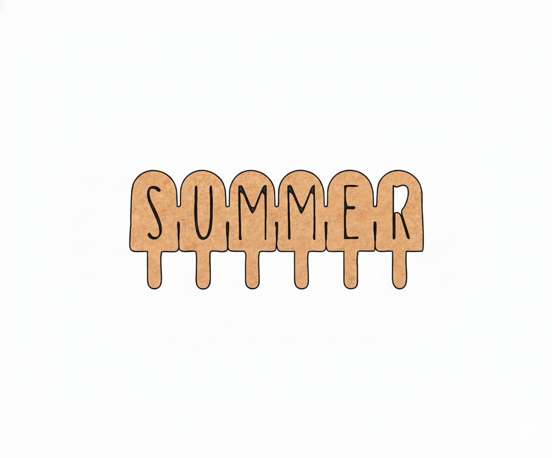 Unpainted MDF SUMMER quote DIY cutout board for wall decor and craft projects
